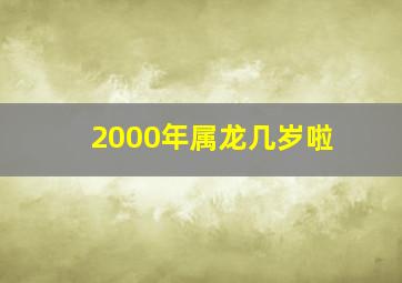 2000年属龙几岁啦