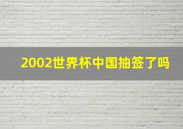 2002世界杯中国抽签了吗