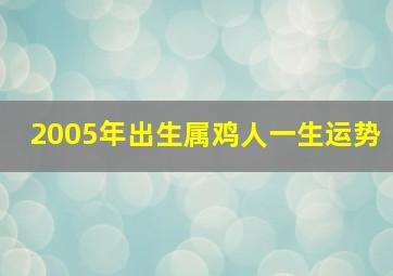 2005年出生属鸡人一生运势