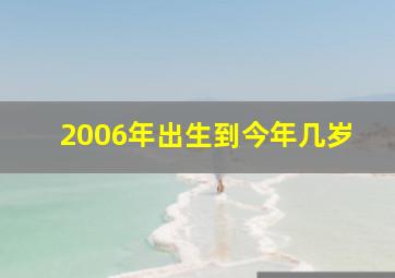 2006年出生到今年几岁