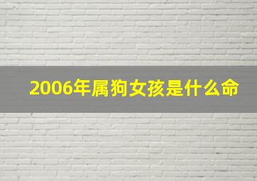 2006年属狗女孩是什么命