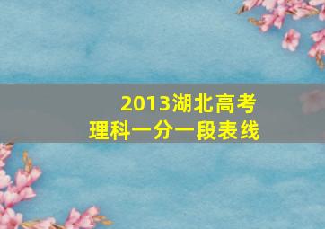 2013湖北高考理科一分一段表线