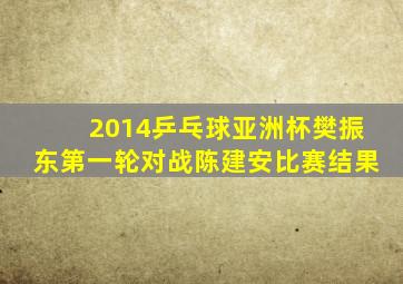 2014乒乓球亚洲杯樊振东第一轮对战陈建安比赛结果