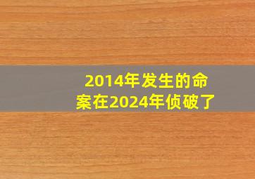 2014年发生的命案在2024年侦破了