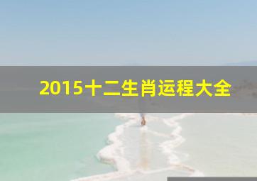 2015十二生肖运程大全