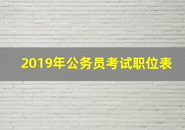 2019年公务员考试职位表