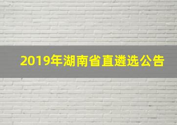 2019年湖南省直遴选公告