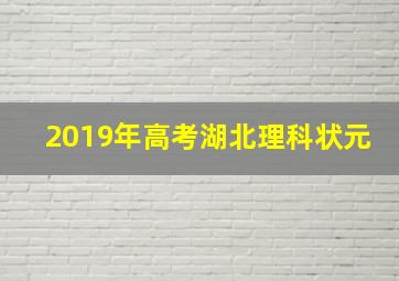 2019年高考湖北理科状元