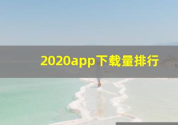 2020app下载量排行