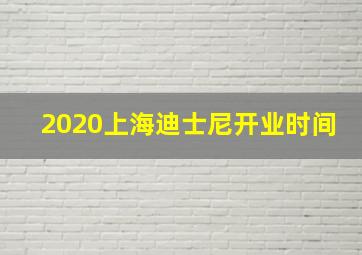 2020上海迪士尼开业时间