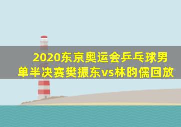 2020东京奥运会乒乓球男单半决赛樊振东vs林昀儒回放