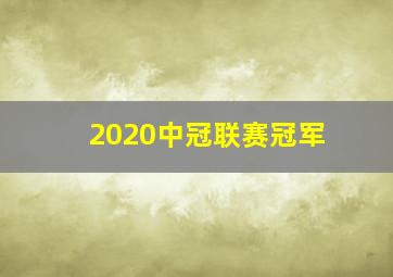 2020中冠联赛冠军