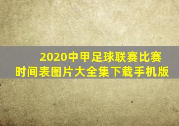 2020中甲足球联赛比赛时间表图片大全集下载手机版