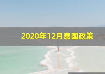 2020年12月泰国政策