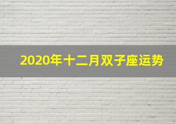 2020年十二月双子座运势