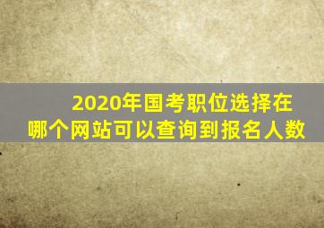 2020年国考职位选择在哪个网站可以查询到报名人数