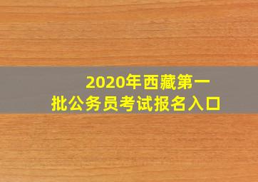 2020年西藏第一批公务员考试报名入口