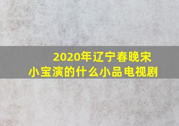 2020年辽宁春晚宋小宝演的什么小品电视剧