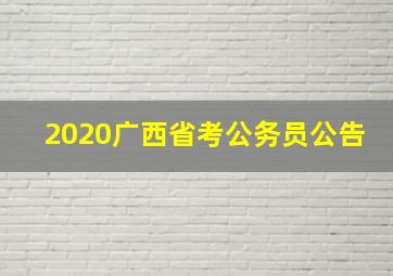 2020广西省考公务员公告