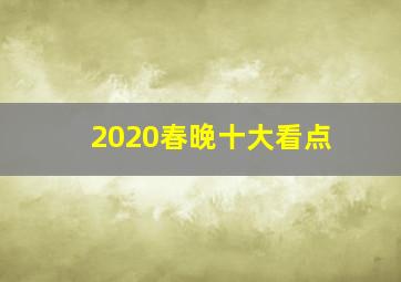 2020春晚十大看点