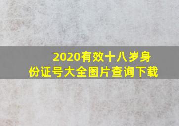 2020有效十八岁身份证号大全图片查询下载