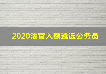 2020法官入额遴选公务员