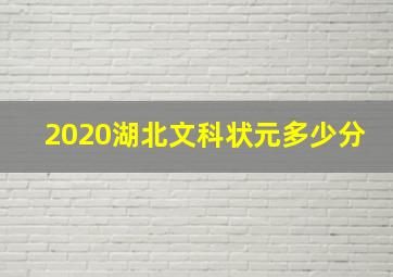 2020湖北文科状元多少分