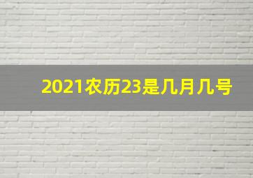 2021农历23是几月几号