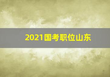 2021国考职位山东