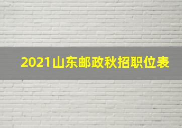 2021山东邮政秋招职位表