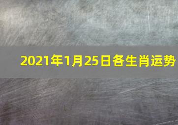 2021年1月25日各生肖运势