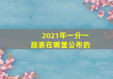 2021年一分一段表在哪里公布的