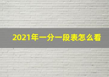 2021年一分一段表怎么看