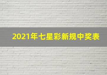 2021年七星彩新规中奖表