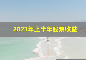 2021年上半年股票收益