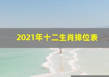 2021年十二生肖排位表