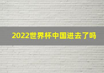 2022世界杯中国进去了吗