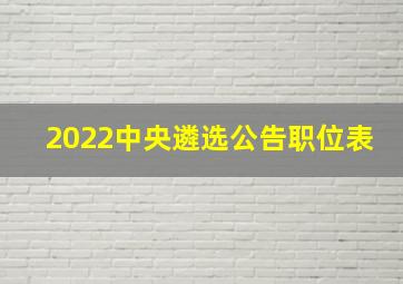 2022中央遴选公告职位表