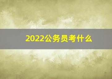 2022公务员考什么