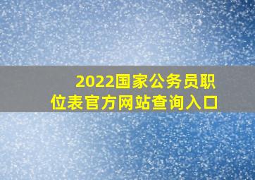 2022国家公务员职位表官方网站查询入口