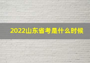 2022山东省考是什么时候