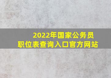 2022年国家公务员职位表查询入口官方网站