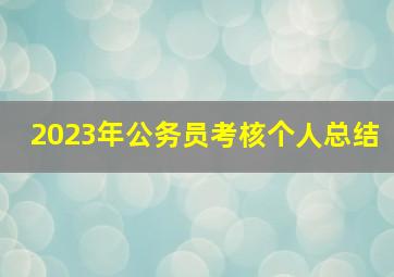 2023年公务员考核个人总结