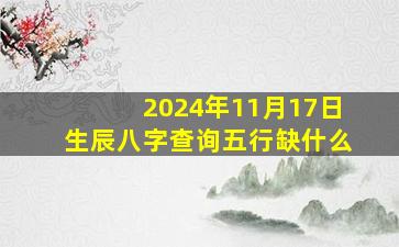 2024年11月17日生辰八字查询五行缺什么