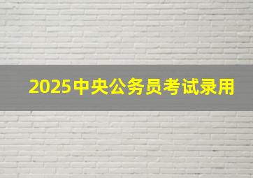 2025中央公务员考试录用