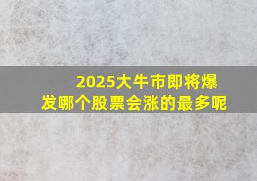 2025大牛市即将爆发哪个股票会涨的最多呢