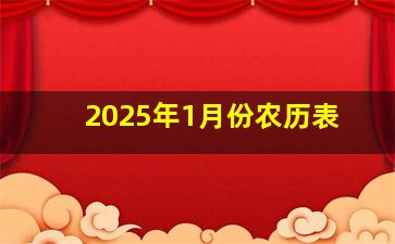 2025年1月份农历表