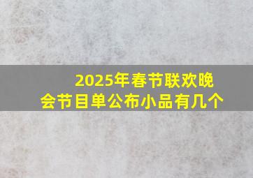 2025年春节联欢晚会节目单公布小品有几个