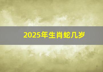 2025年生肖蛇几岁