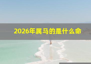 2026年属马的是什么命